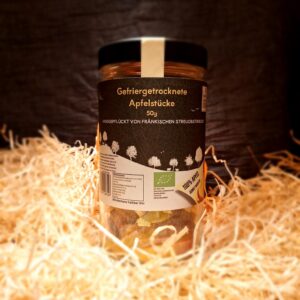Gefriergetrocknete Apfelstücke im Glas (Bio) 50g